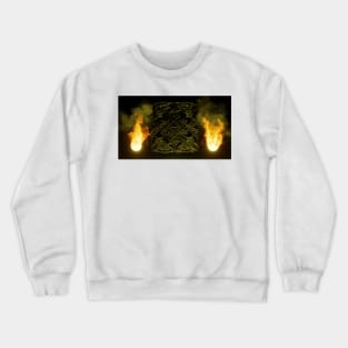 Mysterious Celtic Knot Engraving with Flames Crewneck Sweatshirt